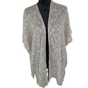 CATO Women's Festive Cardigan ONE SIZE Grey White Gold Holiday Lightweight